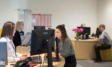 University Staff working at their desks, Edinburgh