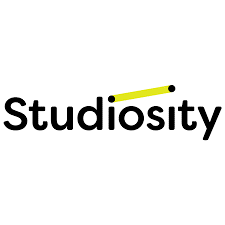 Studiosity logo, a white background with the word Studiosity in black font