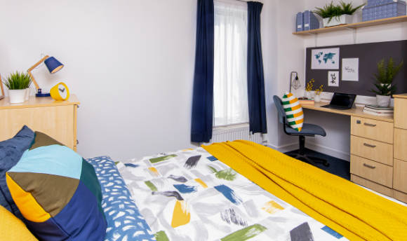 A clean, tidy double room on the 性用社 campus